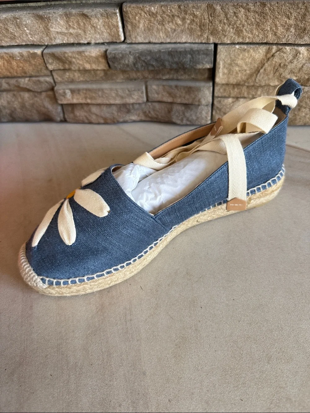Castaner Women’s Blue Daisy Espadrille Slip-On or Tie Up
